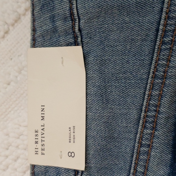 AMERICAN EAGLE HI-RISE FESTIVAL DENIM MINI SKIRT - Picture 3 of 11